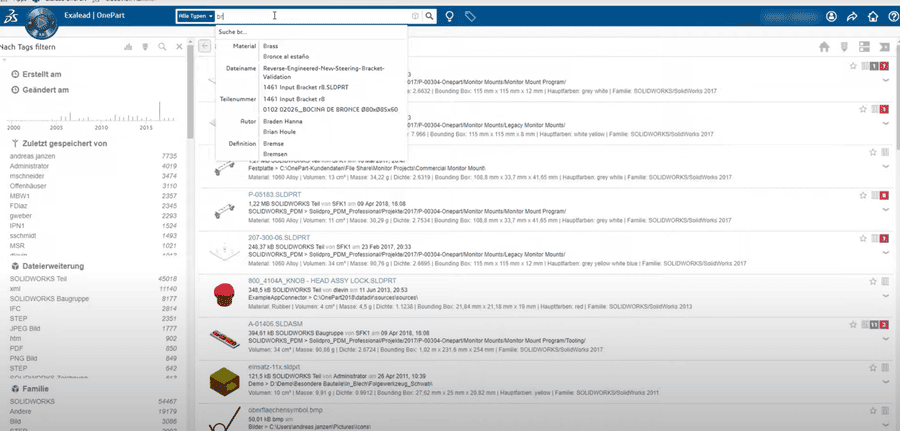 CAD unabhaengig mit EXALEAD-OnePart
