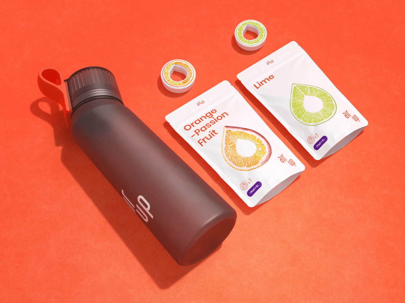 air up Flasche Schwarz mit Pods Schwarze air up Flasche mit Duft-Pods