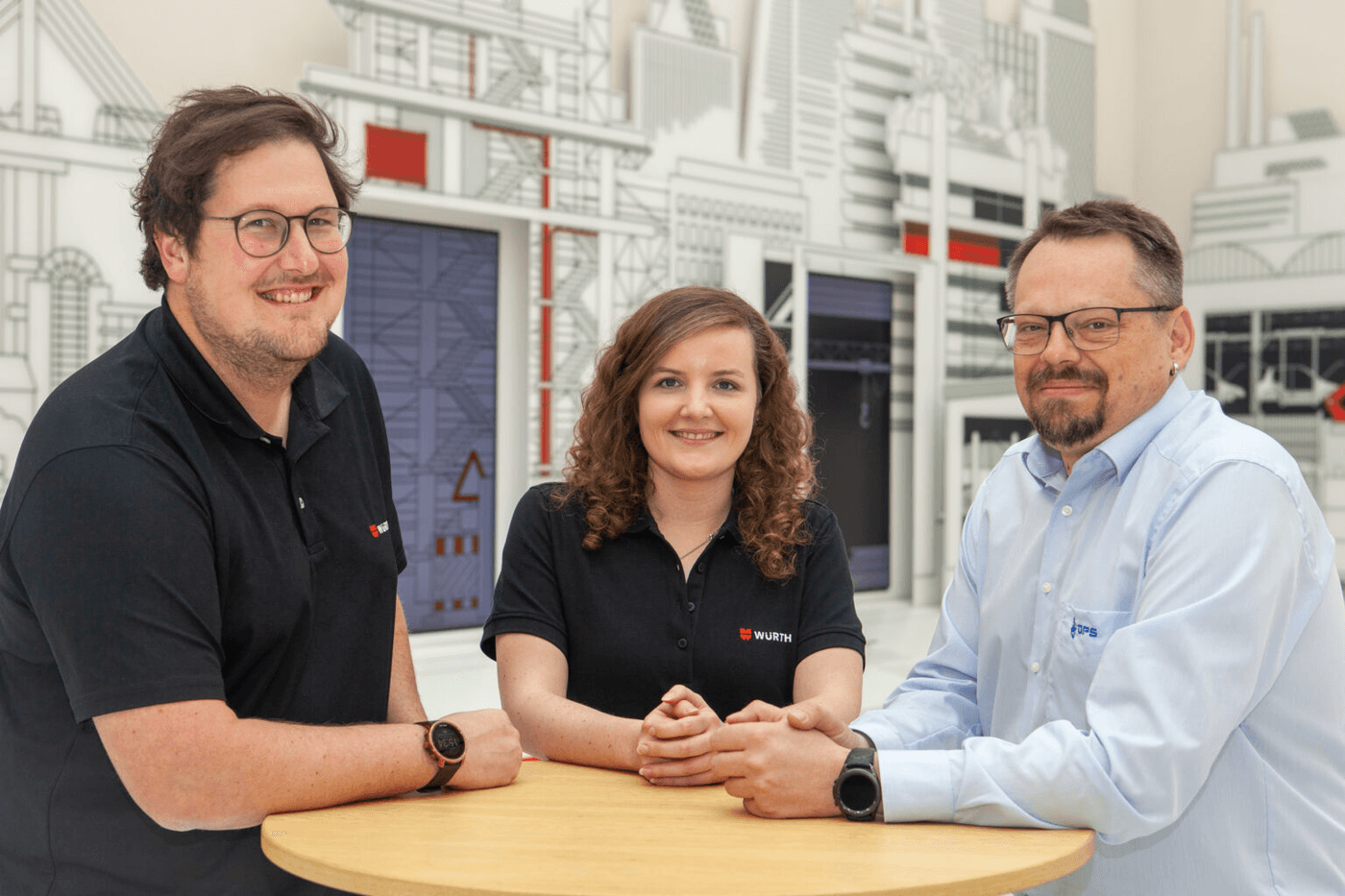 Bild Würth BPLM Personen Wolz Kleinknecht Wiesmann Gruppenfoto mit Wolz, Kleinknecht und Wiesmann von Würth und BPLM