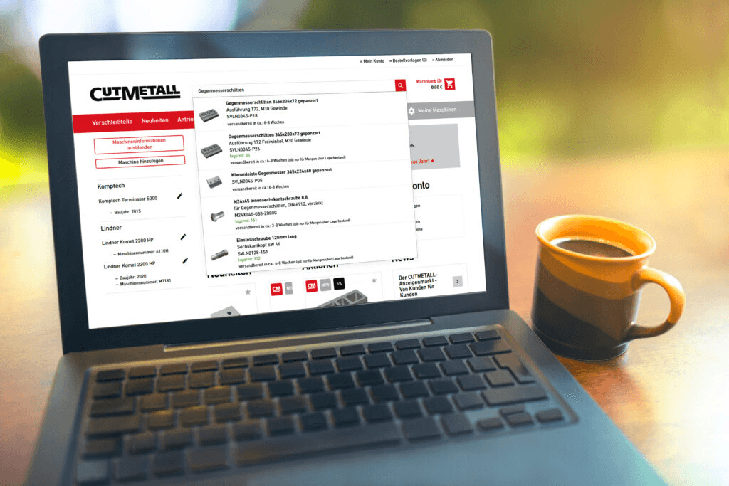 Monitor mit gerendertem Bauteil von CUTMETALL mit SOLIDWORKS Visualize