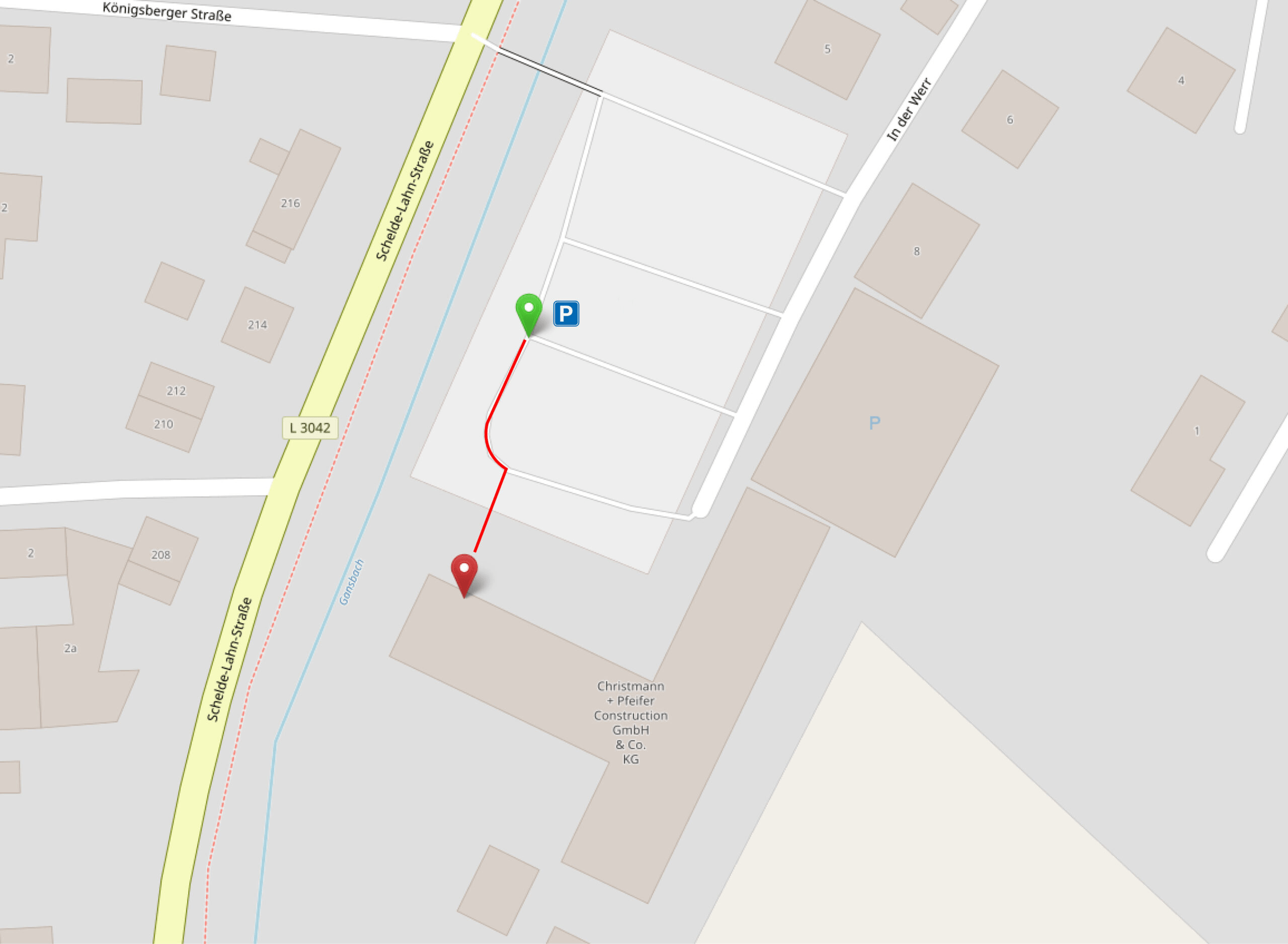 Anfahrtsskizze zum Standort Angelburg von Bechtle PLM