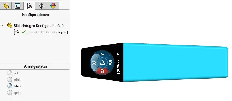 SOLIDWORKS Anzeigestatus Blau SOLIDWORKS Anzeigestatus Blau