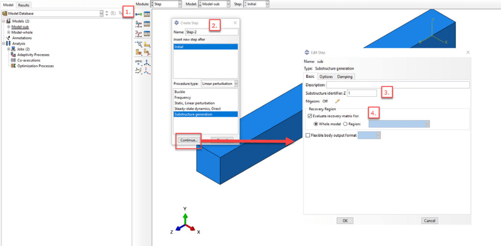 Substrukturtechnik FEM Einstellung des Substruktur-Lastschritts Substrukturtechnik FEM Einstellung des Substruktur-Lastschritts