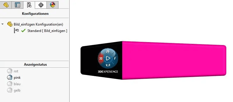 SOLIDWORKS Anzeigestatus Pink SOLIDWORKS Anzeigestatus Pink