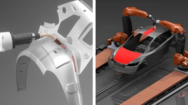 Simulation eines Kontur- und Oberflächenprozesses mit DELMIA Robotik