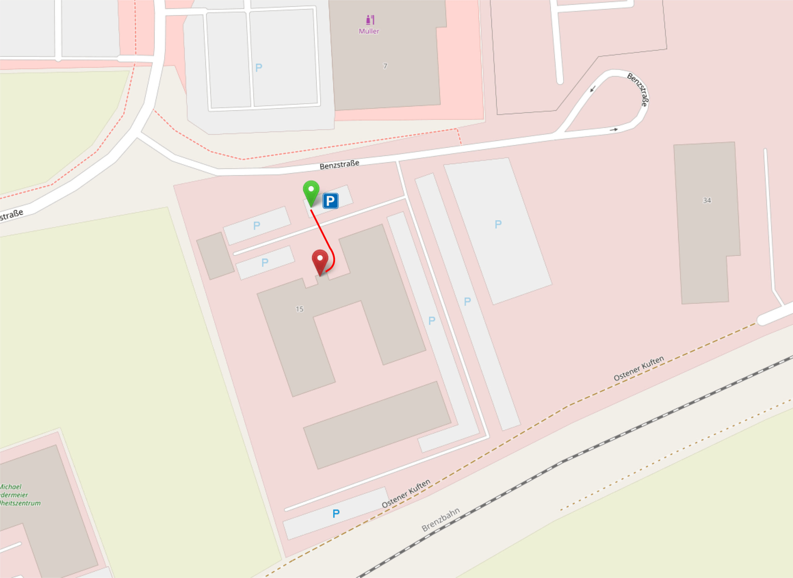 Anfahrtsskizze zum Bechtle PLM Standort in Langenau