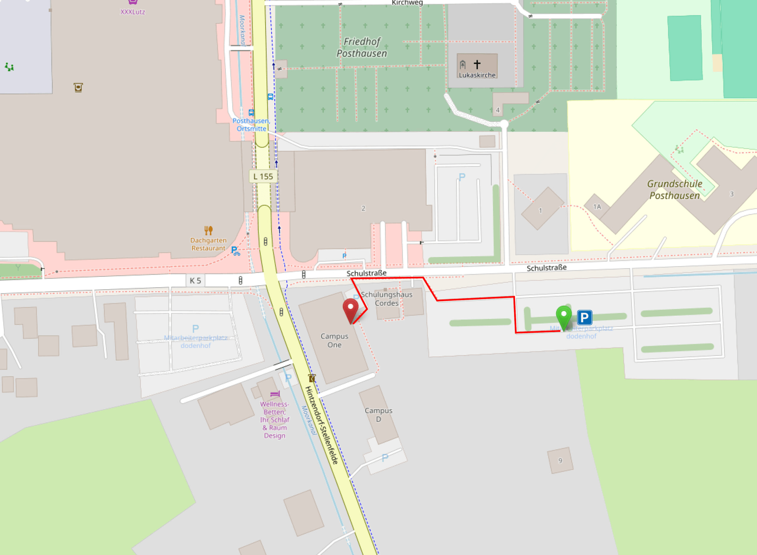 Anfahrtsskizze zum Bechtle PLM Standort in Ottersberg