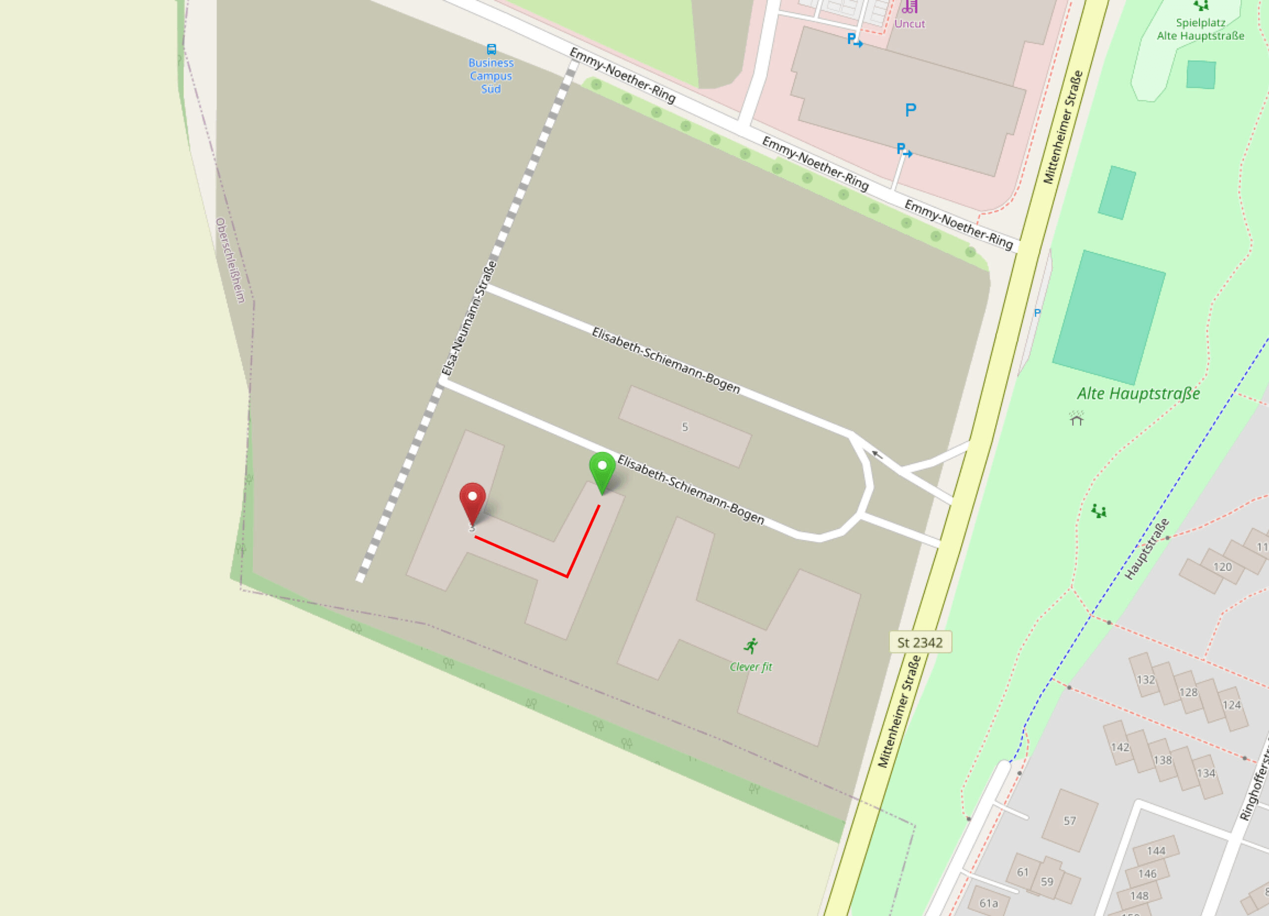 Anfahrtsskizze zum Bechtle PLM Standort in Unterschleißheim