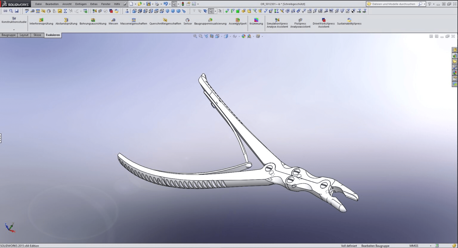Entwicklung eines Nipper in SOLIDWORKS