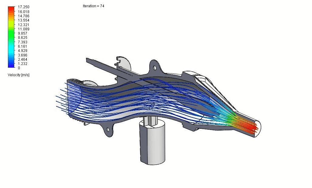 Strömungsanalyse einer Spyra-Wasserpistole mit SOLIDWORKS Flow Simulation