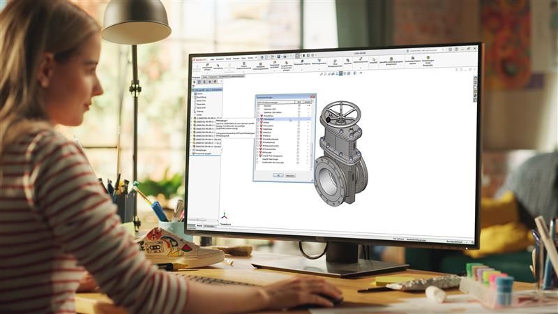 Nutzerin oder Nutzer am Arbeitsplatz mit Bechtle PLM PowerTools Software