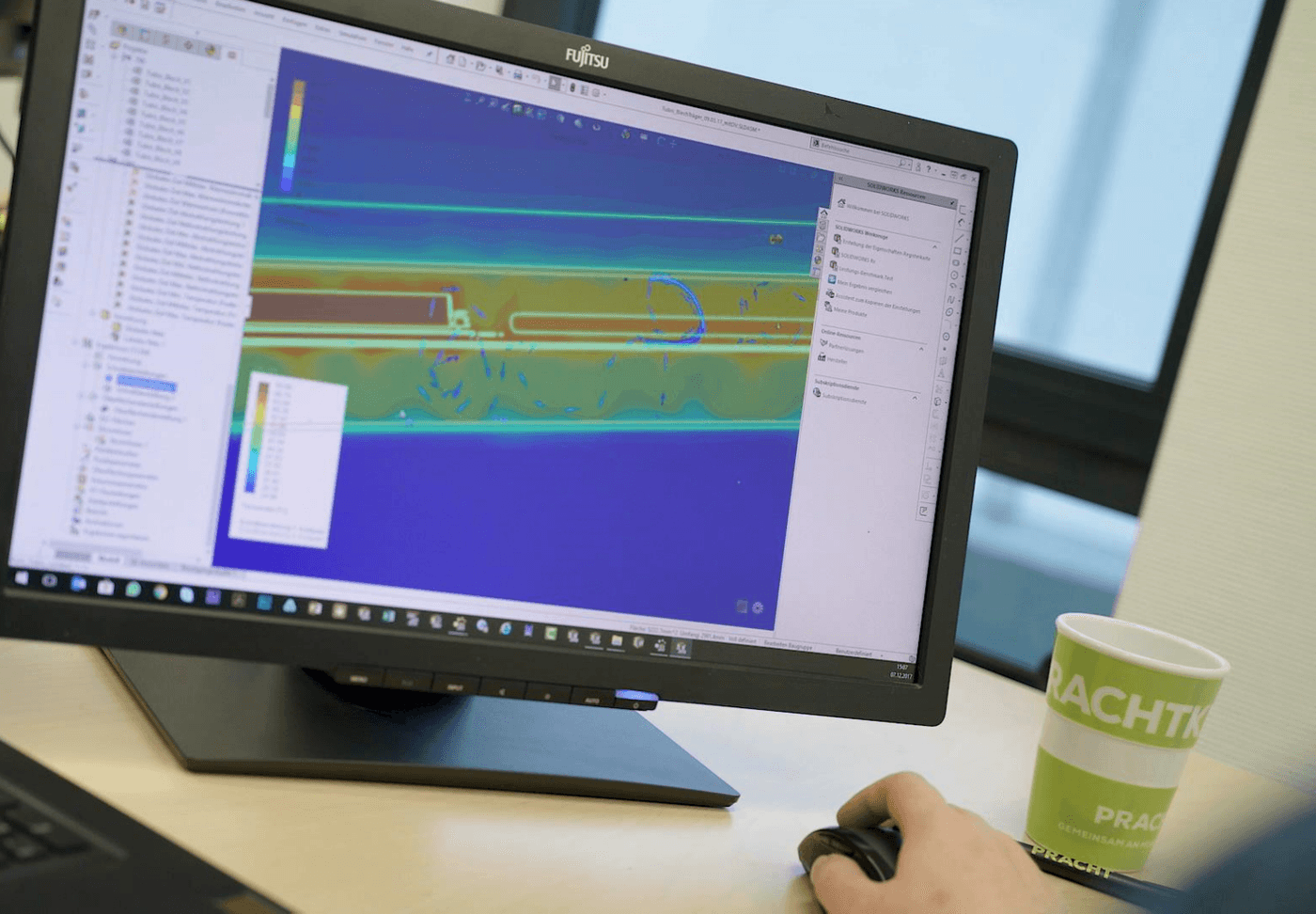 Pracht Arbeitsplatz Flow Simulation Entwicklungsarbeitsplatz bei Pracht mit Flow Simulation