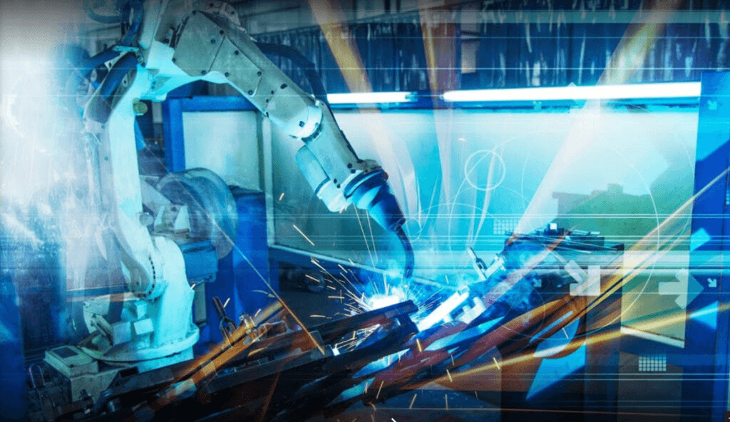 Industrieroboter beim automatisierten Schweißen