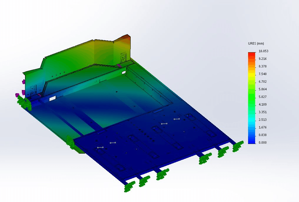 Darstellung einer Verschiebung in SOLIDWORKS Simulation