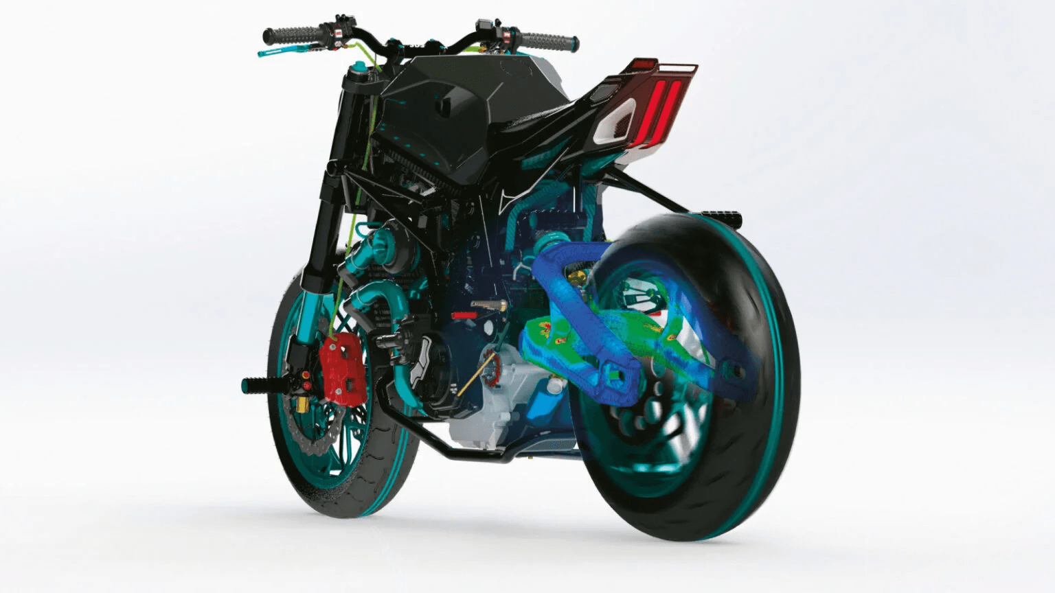 Simulation eines Motorrads unter multiphysikalischen Bedingungen