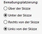 Skizze Bemaßungsplatzierung Platzierung von Bemaßungen in einer CAD-Skizze zur exakten Definition von Geometrie