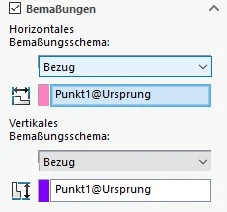 Skizze Horizontales Bemaßungsschema Horizontales Bemaßungsschema in einer CAD-Skizze zur Definition von Abständen