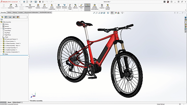 Solidworks Fahrrad Konstruktion Abbildung einer Solidworks Fahrrad Konstruktion