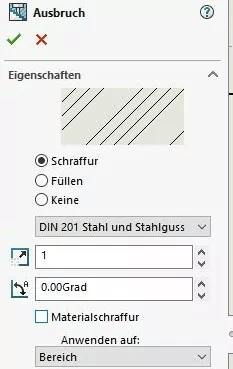 materialschraffur-ausbruch