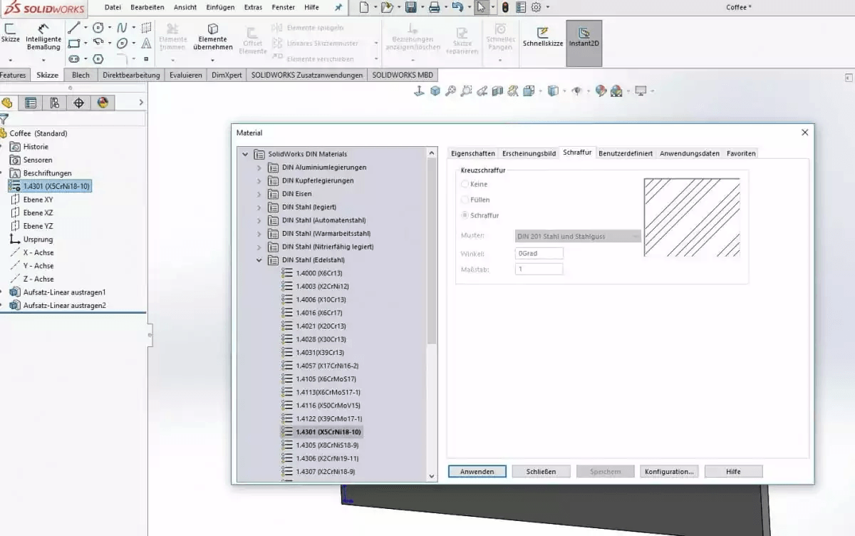 solidworks-schraffur-aendern