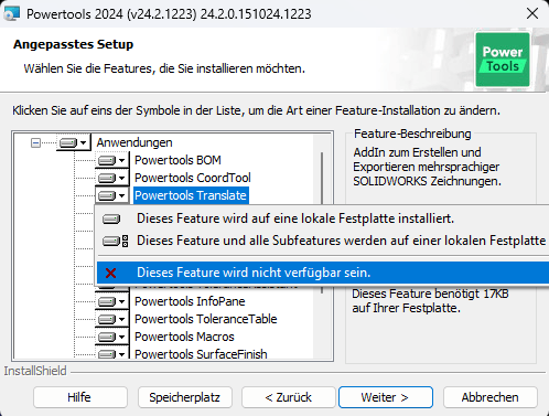 powertools-installation-installationsumfang