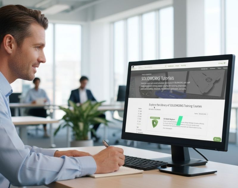 beitragsbild_bechtle plm_webinar_Maximale Flexibilität in der SOLIDWORKS Weiterbildung_mann schaut auf Bildschirm beitragsbild_bechtle plm_webinar_Maximale Flexibilität in der SOLIDWORKS Weiterbildung_mann schaut auf Bildschirm